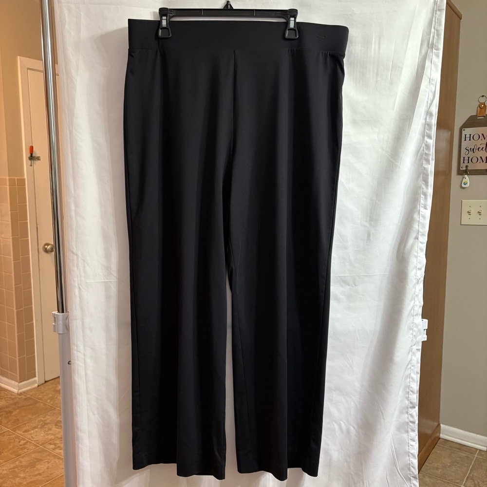 Talbots Women’s XL Black High-Rise Wide Leg Pants Career Minimalist Office Work